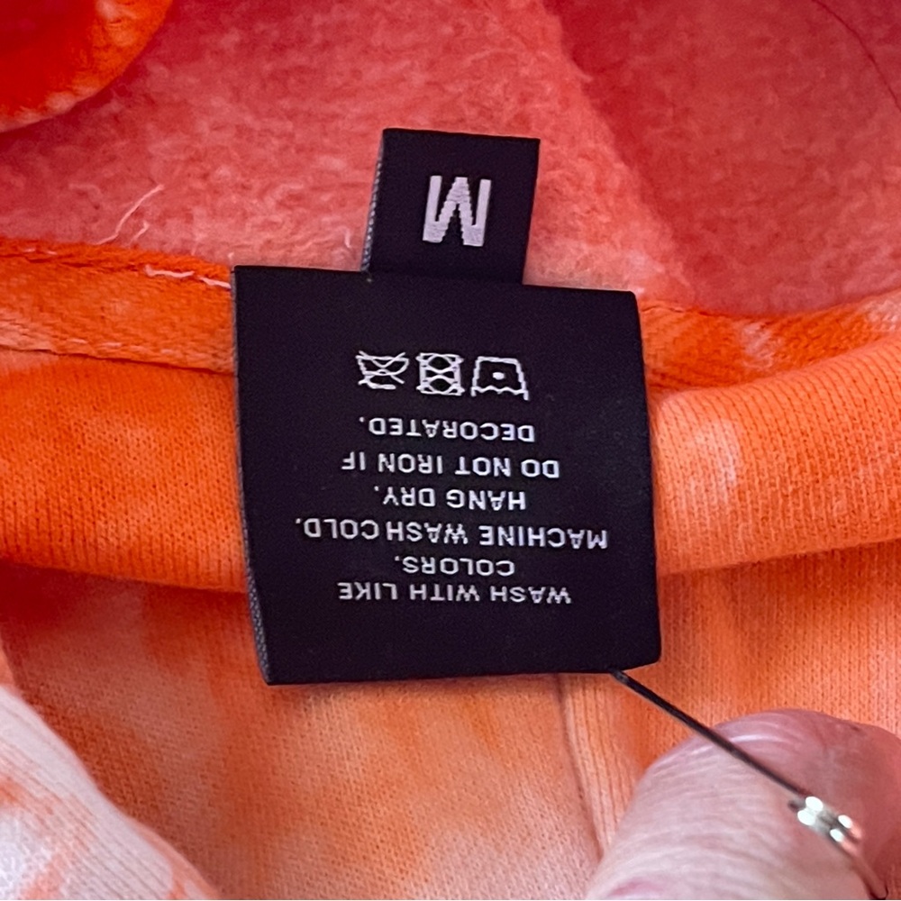 Overtime Women's Orange Tie-Dye Hoodie - thick - Medium - Picture 6 of 6